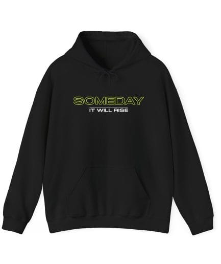 Someday It Will Rise Hoodie — Neon Wolf Graphic Hooded Sweatshirt
