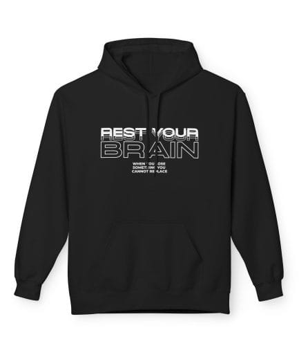 Rest Your Brain Hoodie — Neon Skull Graphic Pullover