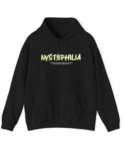Nyctophilia Hoodie — Neon Hand Graphic Pullover for Night Lovers